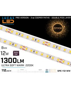 Soft-white-led-strip-high-efficient-140-lumens-watt-2700K-12-watts-price-ireland-europe-delivery-buy-now